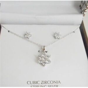 Giani Bernini Cubic Zirconia Sterling Silver Earrings / necklace